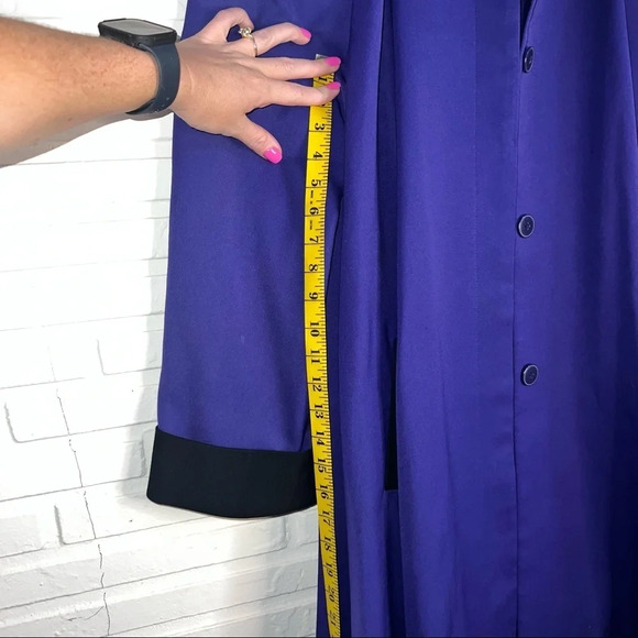 J. Gallery Vintage Royal Purple and Black Button Cape Coat, Women’s Size 8 - Picture 11 of 11